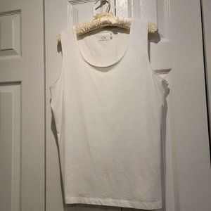 Amber Sun White Sleeveless Tee Shirt Women's L
